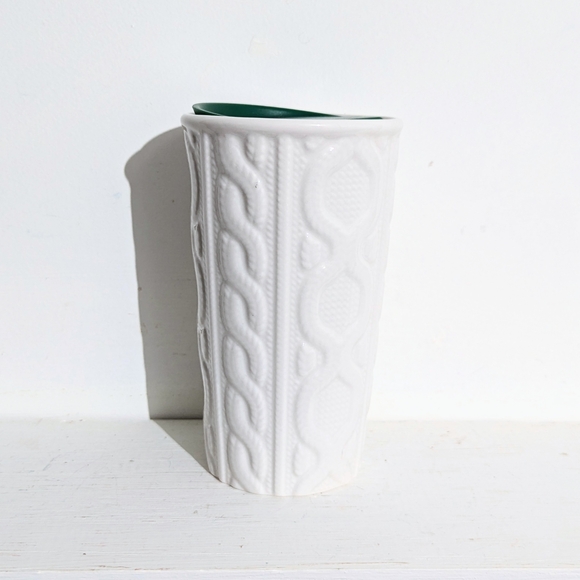 Starbucks 2016 Cable Knit Sweater Travel Tumbler Starbucks Cable Knit Mug Lid - Picture 4 of 7